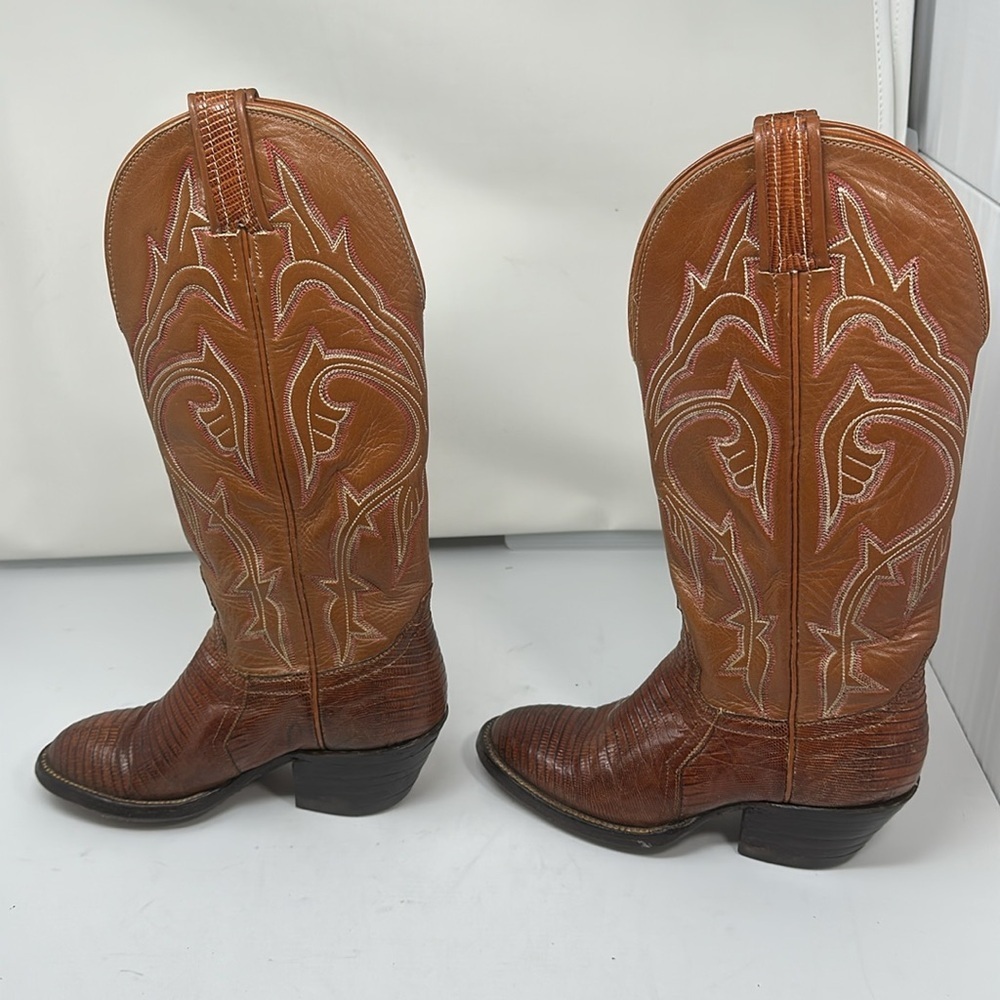Lizard skin cowboy boots size 4 1/2 B - Picture 6 of 9